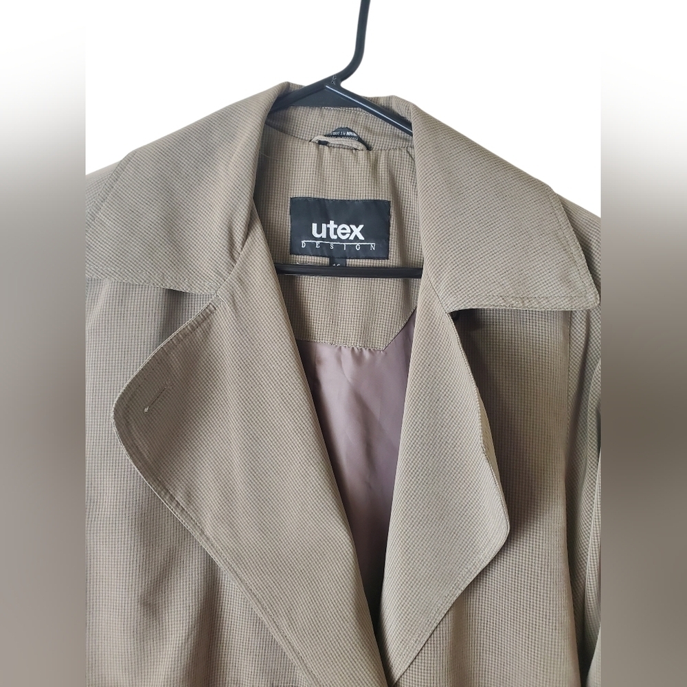 Vintage Utex Disign Trech Coat-Tan Beige Size 10 - Picture 4 of 7
